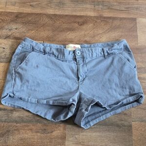 Wishful Park Slate Blue High Waist Shorts